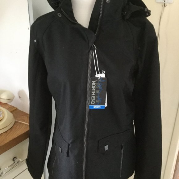 North end spring/fall NWT black hooded coat - Picture 2 of 5